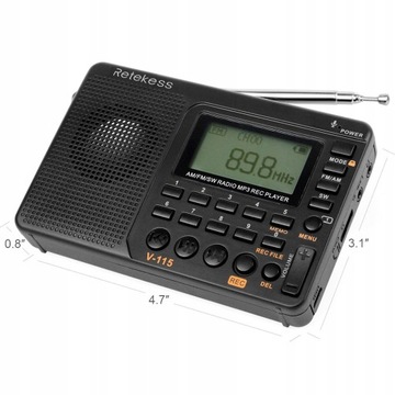 Retekess V-115 Портативное FM/AM/SW радио, динамик