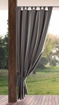 Zasłona ogrodowa tarasowa wodoodporna 155x220 cm stalowa na szelkach rzep