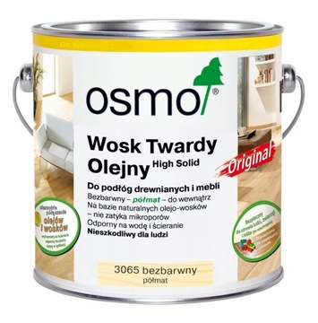 Osmo 3065 Масло с твердым воском, масло 0,125л Полуматовое