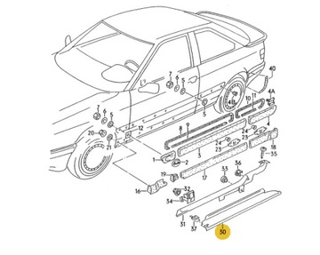 фото thumb №3, Оригінал планка порогова зовнішня audi 80 cabrio купе ліва 895853491