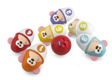 Игрушка CHICCO Разноцветные кегли для боулинга