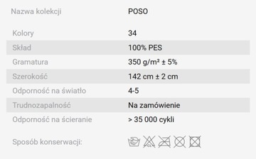 Tkanina Sztruks Tapicerski POSO 105 Miękki Wytrzymały Materiał Na Poduszki