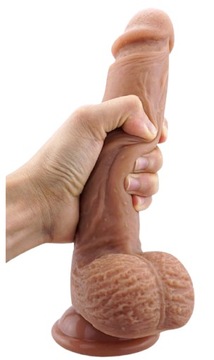 SEX DILDO SZTUCZNY PENIS Z JĄDRAMI REALISTYCZNY CZŁONEK Z PRZYSSAWKĄ 120cm