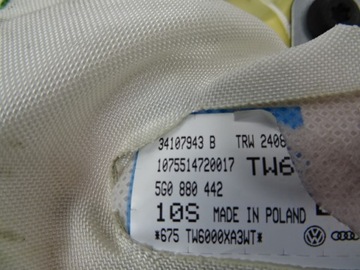 фото thumb №8, Vw golf vii 7 air bag подушка сиденья 5go880442