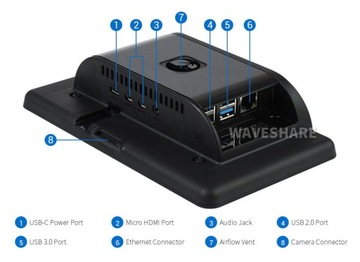 Емкостный сенсорный дисплей 7 дюймов для Raspberry Pi 800х480 в корпусе