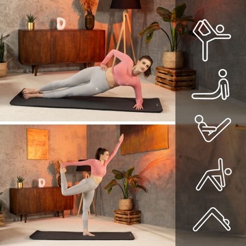 Antypoślizgowa gruba mata fitness NBR 1,5cm 190x60cm karimata do ćwiczeń