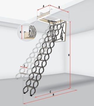 Комплект ножничных чердачных лестниц FAKRO LST 70x120 - планки и уголки