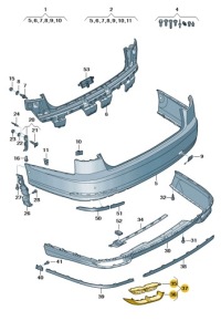 фото thumb №1, Заслонка глушителя w бампере задняя левая audi a8 d5 aso оригинал nowa