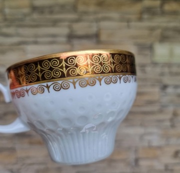 Filiżanki porcelana kubeczki sygnowane antyk retro zabytek PRL KAHLA 2 szt