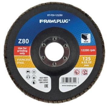 Круг шлифовальный RAWLPLUG RT-FDI-125/80 Z80
