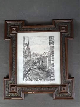Rama drewniana, rzeźbiona, koniec XIX wieku