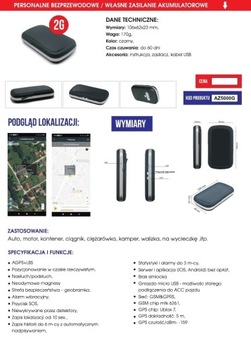 Lokalizator GPS AZ5000G + konwerter+ konfiguracja