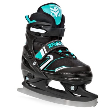 Rolki Łyżwy Wrotki 4w1 Regulowane RAVEN Helixi Black/Mint 34-37 Kółko LED