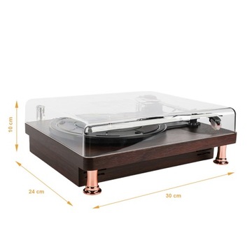 GRAMOFON RETRO Z GŁOŚNIKAMI ODTWARZACZ PŁYT WINYLOWYCH BLUETOOTH AUX RCA