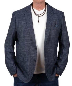 Marynarka męska granatowa melanżowa wizytowa elegancka turecka casual 64