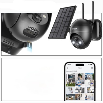 KAMERA SOLARNA OBROTOWA ZEWNĘTRZNA WIFI 5MPx 2594x1944P FULL HD PZT IP65×3