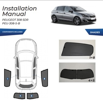 фото thumb №15, Шторки сонячний peugeot 308 5d 13- захисні накладки ролети сонцезахисний