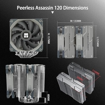 Процессорный кулер Thermalright Peerless Assassin PA120 с 6 тепловыми трубками