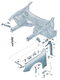 фото thumb №15, Audi a5 s5 rs5 8t 08-16 защита задняя шумоизоляция крыла lewego оригинал