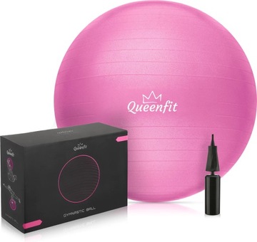 ГИМНАСТИЧЕСКИЙ МЯЧ ДЛЯ ФИТНЕС-УПРАЖНЕНИЙ С НАСОСОМ 65СМ QUEENFIT