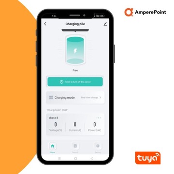 Портативное зарядное устройство для электромобилей Ampere Point Q11, 16 А, 11 кВт, тип 2, WIFI Tuya