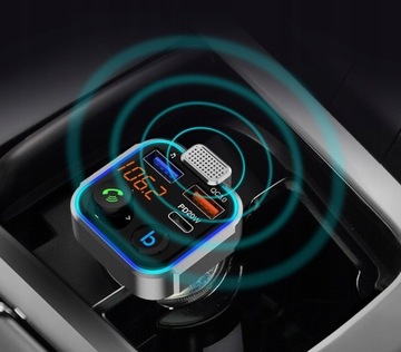 АУДИОПЕРЕДАТЧИК BLUETOOTH FM MP3 BT БЫСТРОЕ ЗАРЯДНОЕ УСТРОЙСТВО 3X USB QC 3.0 RGB