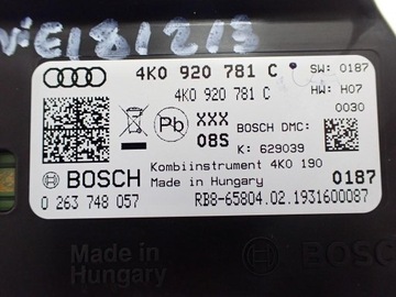 фото thumb №11, Спидометр приборы европа 4k0920781c audi a6 c8 4k 2.0 tdi 19r