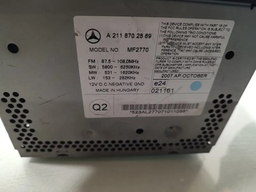 фото thumb №7, Mercedes-benz e-class радио cd player. перед центр 2008 салон 4/5dr