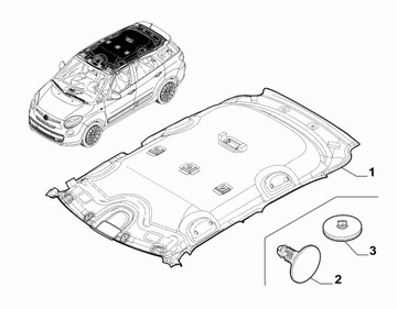фото thumb №12, Стеля обшивка оббивка fiat 500l 7356221100 2012 - 2022 735592101