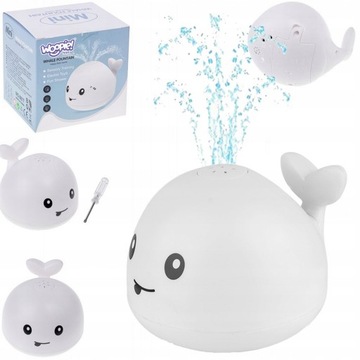 WOOPIE BABY Игрушка для ванны, брызгающий водой Кит, светодиодный фонтан