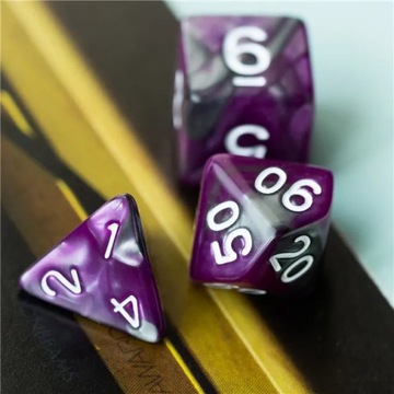 ZAMIANA W KAMIEŃ ZESTAW 7 KOŚCI KOSTEK RPG