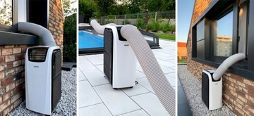 Klimatyzator przenośny EBERG QUBO 4kW funkcja grzania +WiFi +SpotCooler 4w1