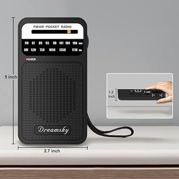 КАРМАННОЕ AM/FM-РАДИО DREAMSKY НА БАТАРЕЯХ