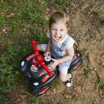 RIDE ON PUSHER PUSHER DURABLE BOBBY QUAD RACING PUSHER ЧЕРНЫЙ БОЛЬШОЙ
