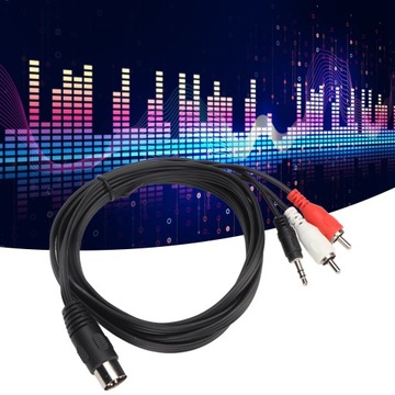 8-контактный разъем DIN — 3,5 мм, 2 кабеля RCA «папа-папа»