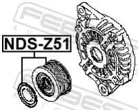 Шків генератора nds-z51 febest nissan Доставка, фото thumb