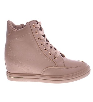 DAMSKIE buty BEŻOWE SNEAKERSY NA KOTURNIE 12824 40