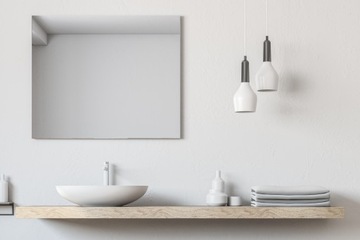 LUSTRO 105x40 cm ŁAZIENKOWE SREBRNE BEZ RAMY SZLIF