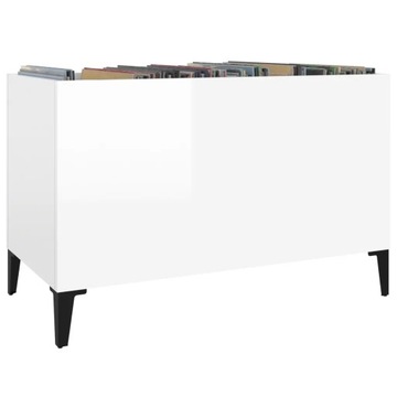 Шкаф для пластинок, глянцевый, белый, 74,5x38x48 см