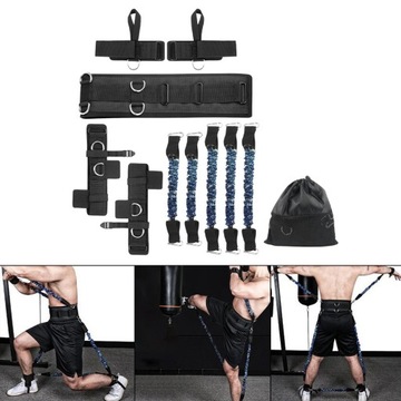 Boxing Resistance Bands Set with Storage Bag for Track and 150lbs Blue
