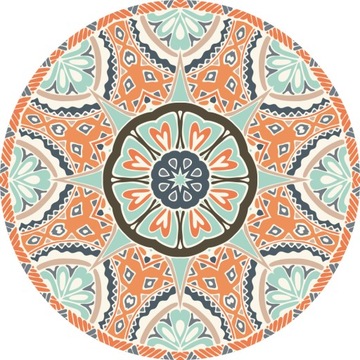 MATA POD KRZESŁO okrągła 100cm TRADYCYJNA MANDALA