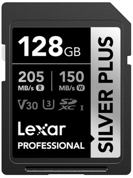 Карта Lexar Professional SDXC Silver Plus 128 ГБ R205/W150