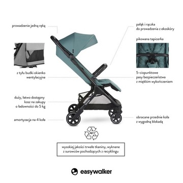Easywalker Jackey SET Forest Green коляска + сумка + москитная сетка