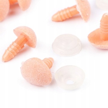 10x Nos do zabawek 11x14 mm AKSAMITNY ŁOSOSIOWY