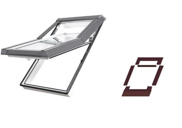 Skylight 78x160 пластиковое окно на крыше белый + воротник
