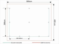 ГАРАЖНАЯ НАВЕС 595x495 см, ДВОЙНАЯ ПЛИТА ИЗ ПВХ V3