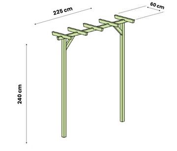 Одиночная садовая беседка 240 х 225 х 60 см.