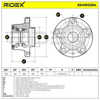 фото thumb №4, Подшипник колеса ridex 654w0284 do fiat ulysse 179