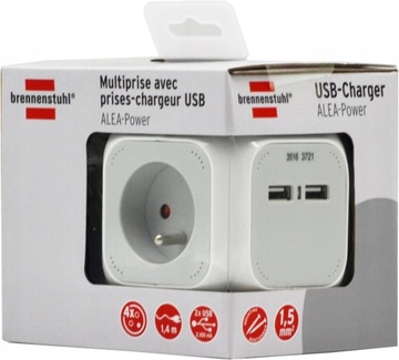 Куб -разгибательный куб 2 x usb -зарядное устройство для стола 4 кабель сокетов 1,4 м.