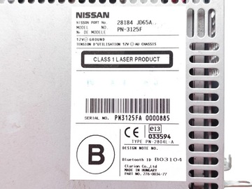 фото thumb №7, Nissan qashqai радио cd player. 2009 suv 4/5dr 28184-jd65a pn-3125f 07-13